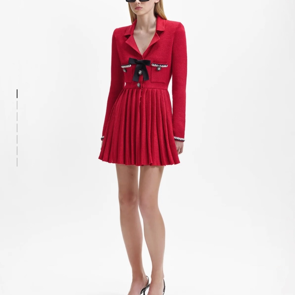 Self Portrait red knot dress